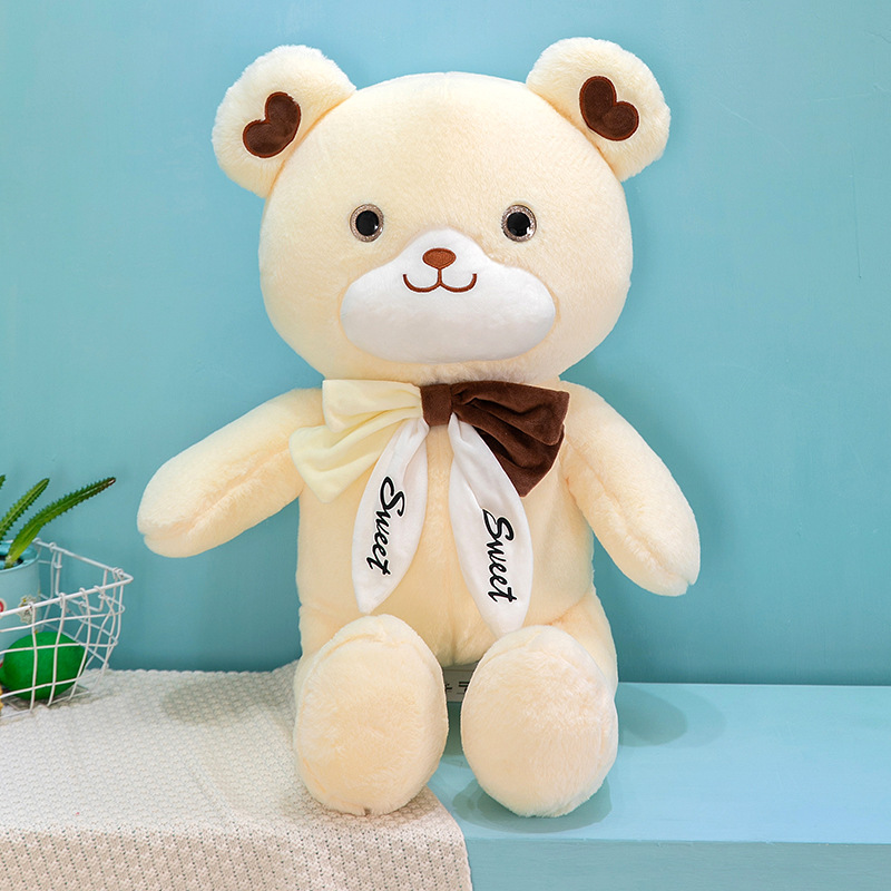 Cross-Border Bow Tie Bear Big Bear New Export Plush Toy Teddy Bear Doll Scissors Ragdoll Doll Pillow