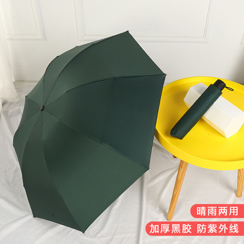 Umbrella Wholesale Umbrella Sun Protection Umbrella Black Glue Three Fold Reverse Girl Sun Umbrella Sunny Rain Dual-Use Automatic Umbrella Factory