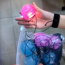 水晶透明软胶回弹球 带灯发光手抛回收魔术球 闪光儿童玩具球批发
