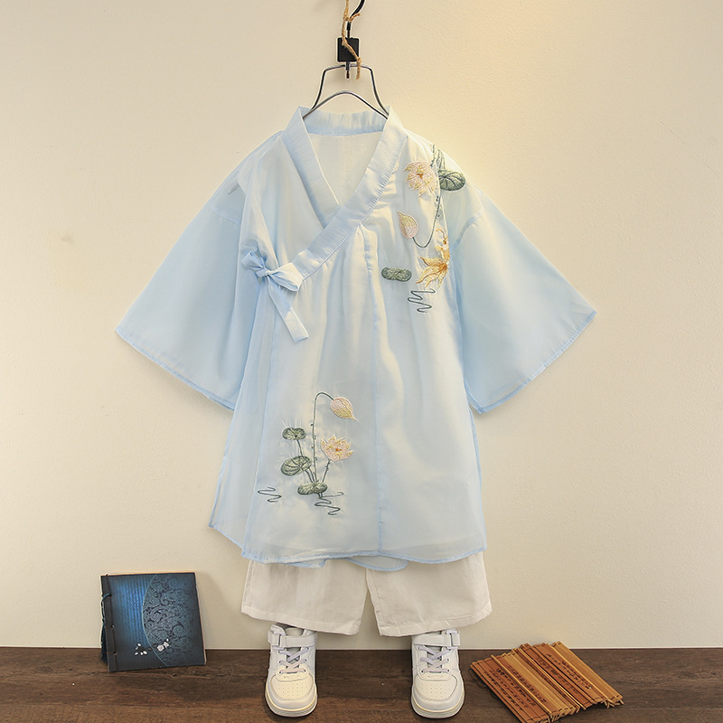 荷花长衫汉服套装