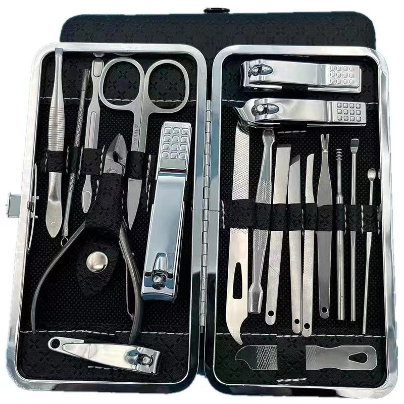 19 Pieces Manicure Set Fingernail Maintenance Kit Nail Clippers Manicure Implement Fingernail Maintenance Kit Large Wholesale