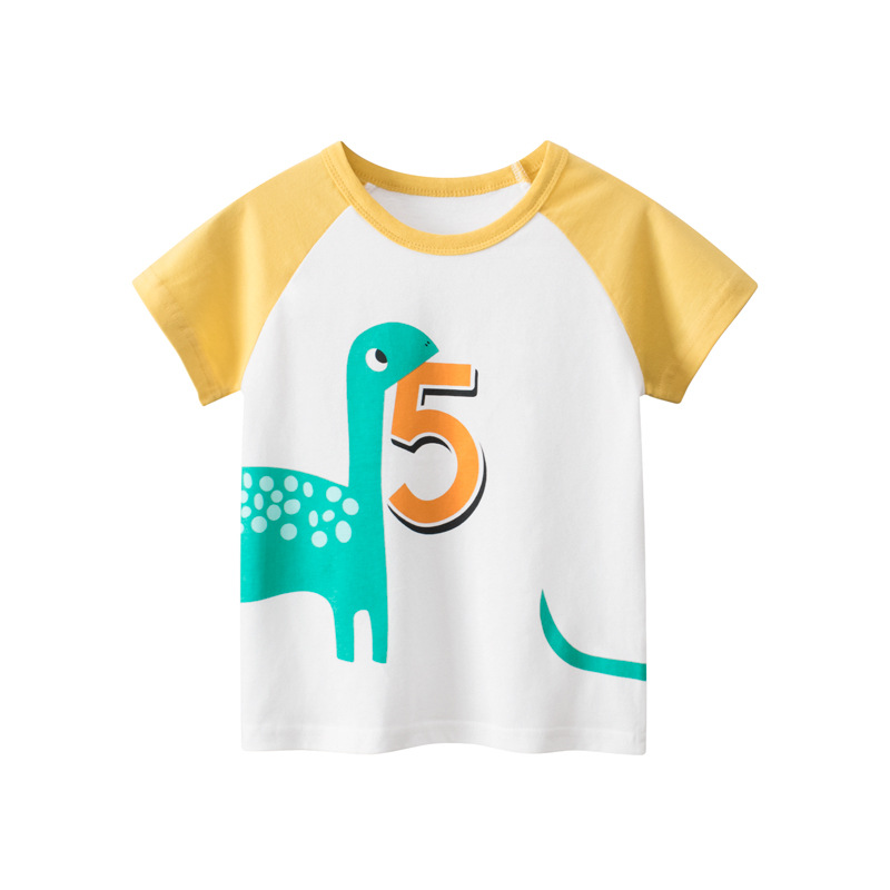 27Kids Korean Style Children's Clothing 2024 Summer New Boys' Short-Sleeved T-shirt Children's Clothing Baby Bottoming Shirt Wholesale