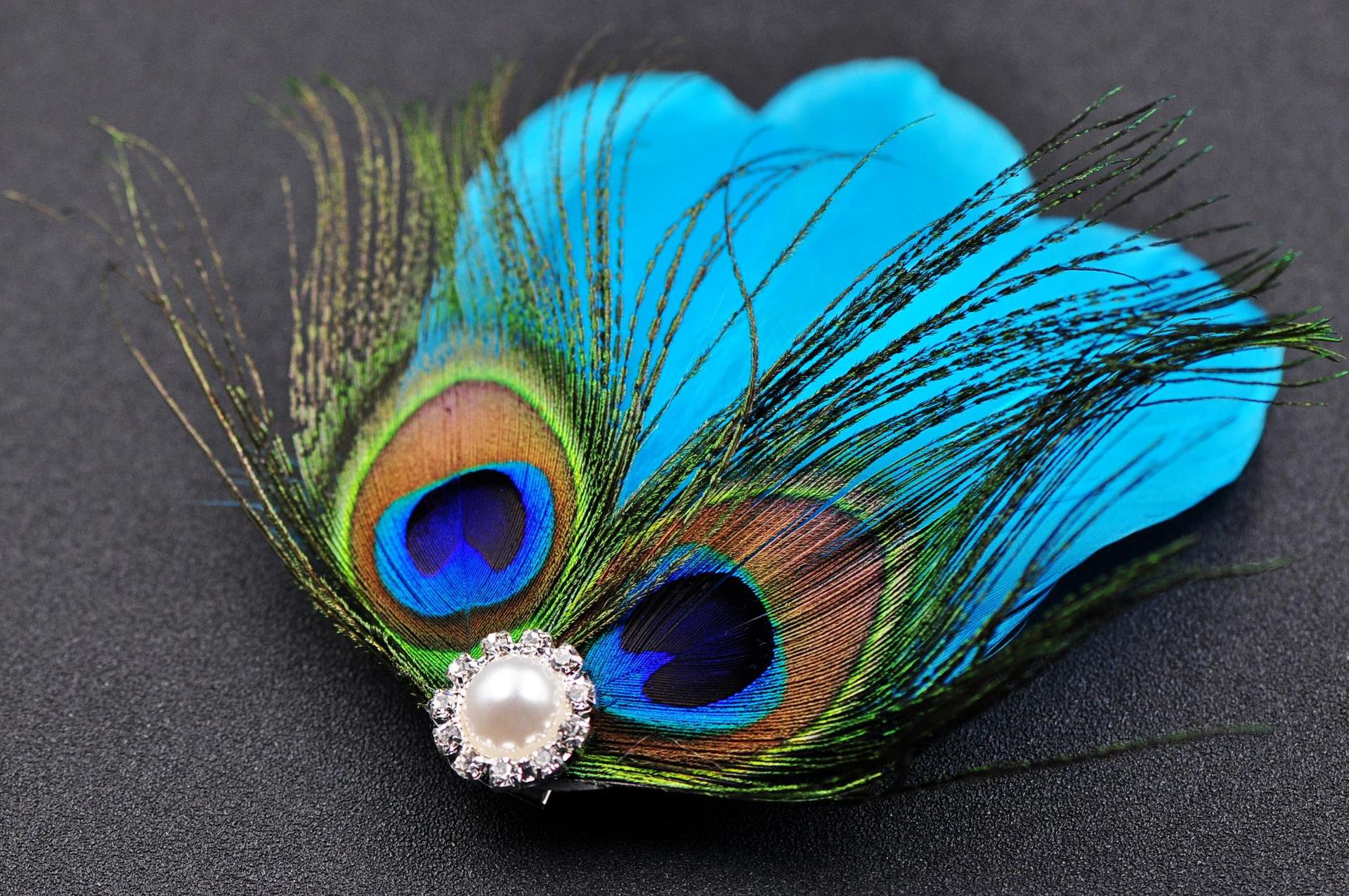 傣族孔雀舞羽毛舞蹈头饰头花儿童公主舞台表演演出羽毛发饰头饰