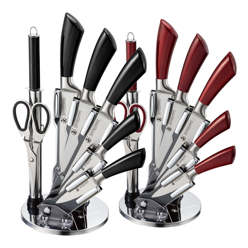 Foreign Trade Knife Set Kitchen Stainless Steel Chef Knife Hollow Handle Knife Set 8-Piece Set Combination Gift Knife Set in Stock