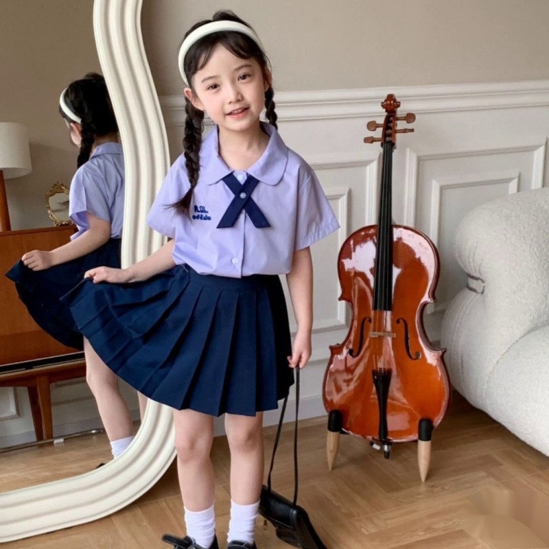 泰式学院风夏小学生毕业班服幼儿园园服女童泰国校服洋气jk裙套装