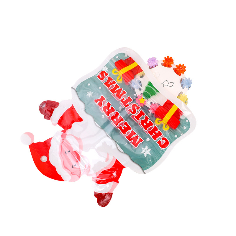 Processing Christmas Sealed Packaging Bag Cute Cartoon Transparent Yin and Yang Ziplock Bag Small Gifts for Children Plastic Bag