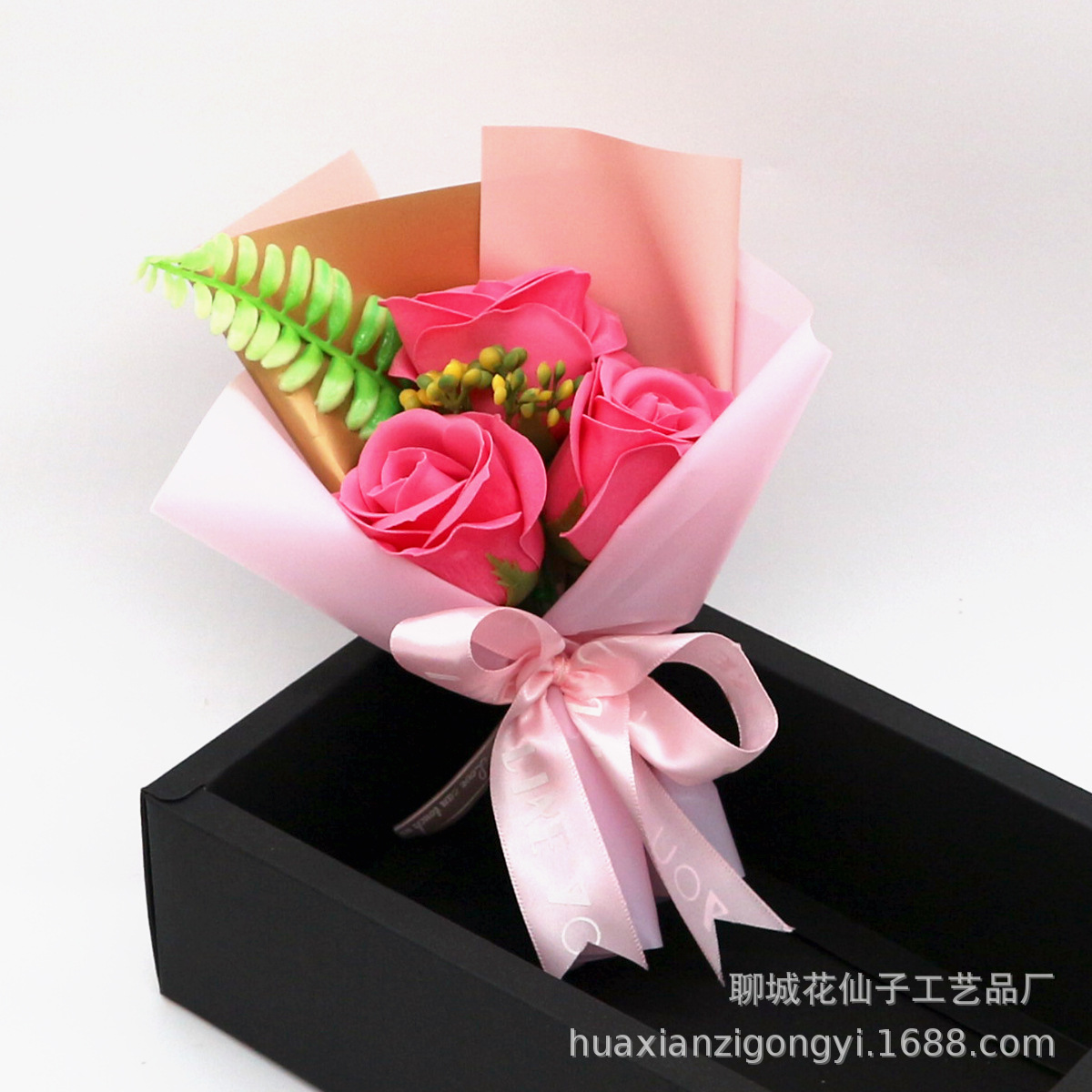 三朵香皂花束玫瑰花礼盒情人节礼物教师节母亲节新年客户活动礼品