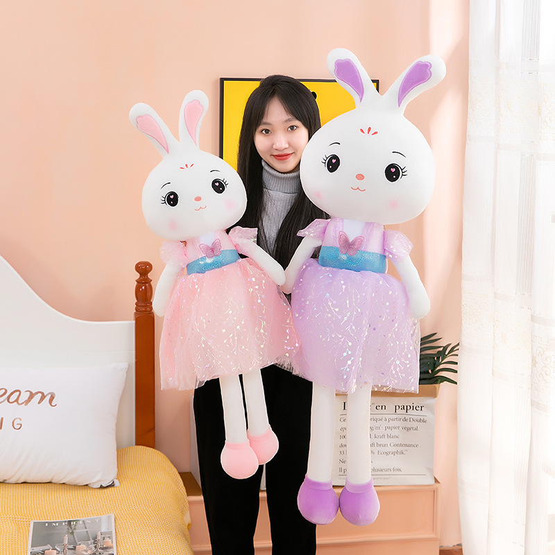 Cartoon Cute Fairy Rabbit Plush Toy Fluffy Gauze Skirt Rabbit Doll Give Children Presents Comfort Doll Generation Hair