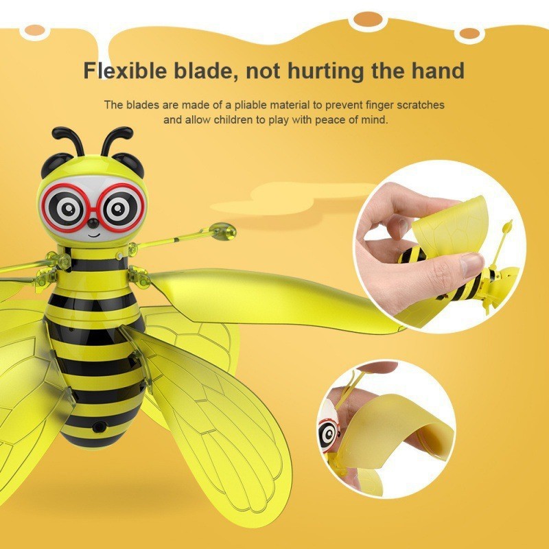 Cross-Border Hot Induction Light-Emitting Bee Aircraft Children's Toy Gesture Induction Helicopter Stall Wholesale