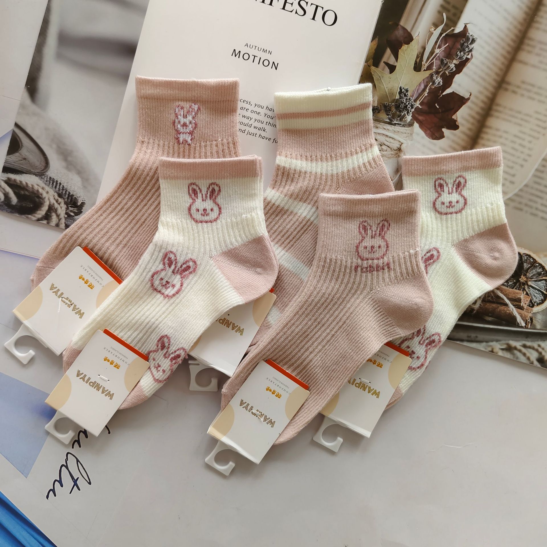 24年新款童袜仿双针男女儿童袜子可爱卡通学生袜中筒宝宝袜子批发