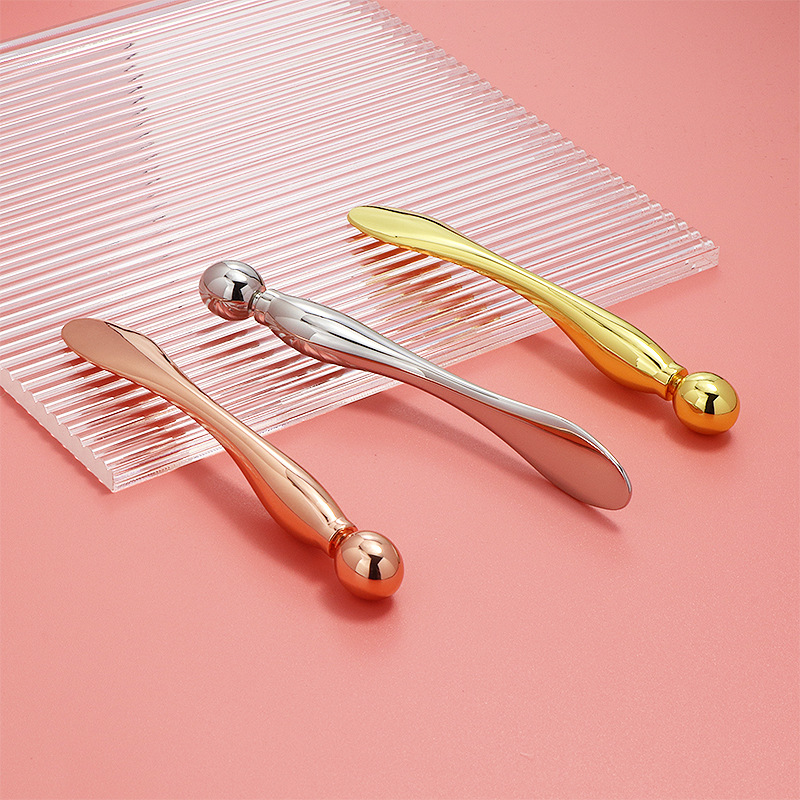 In Stock Wholesale Large 10cm Gold Zinc Alloy Mask Stirring Rod Import Smear Stick Spoon Metal Eye Cream Stick