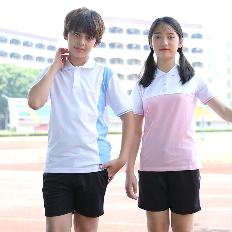 顺德区新款校服中学生夏装男女运动服短袖长裤短裤套装厂家定制