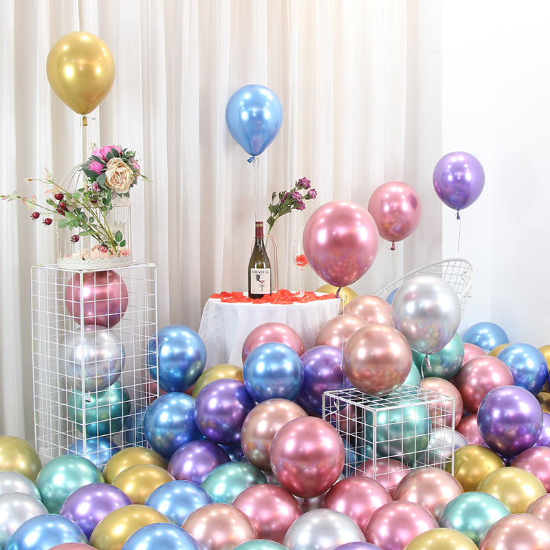 Manufacturer 12-Inch 2.8G Thick Metal Balloon Wedding Ceremony Party Decoration Balloon in Stock Wholesale