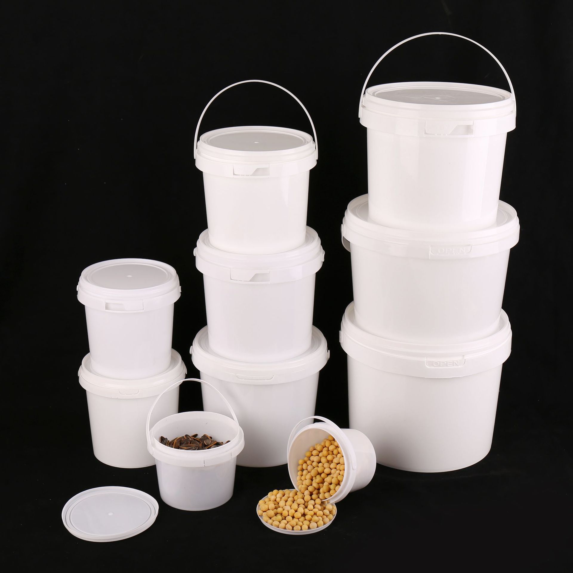 Portable round Thickened Plastic Bucket Food Grade Pp Milk Tea Small Bucket Transparent Household Snack Sealed Storage