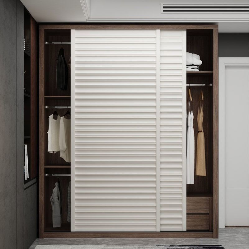 m%一门到顶推拉门衣柜家用卧室美式现代移滑门轻奢大柜子-阿里巴巴