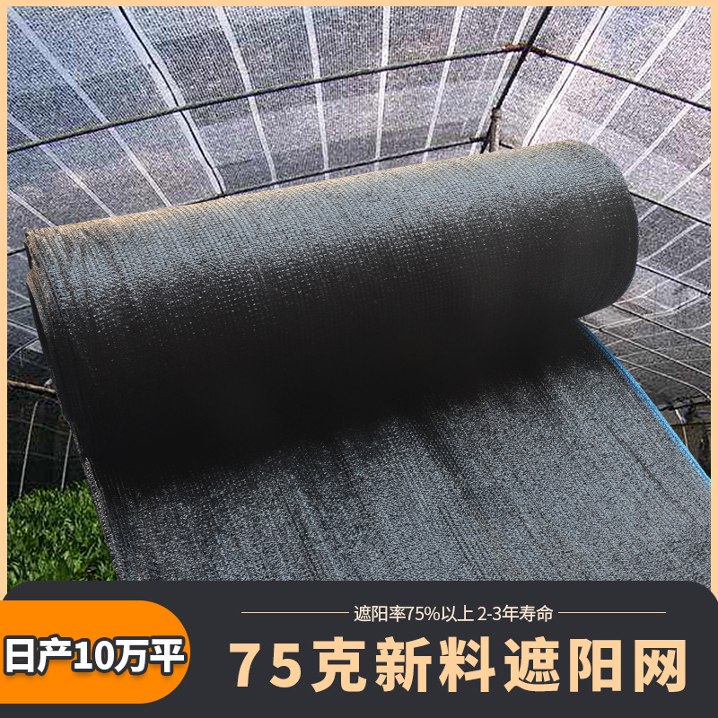 3针 遮阳网防晒隔热大棚种植花卉抗老化加密农用光黑色蔬菜遮阴网