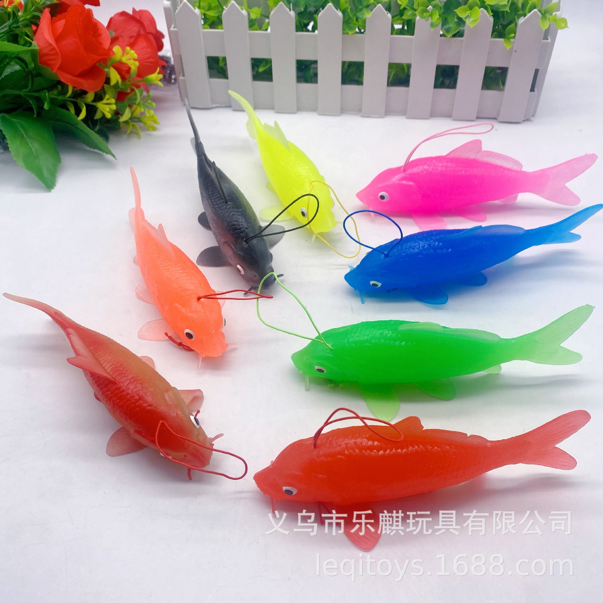 14cm仿真鱼模型 大号鲤鱼玩具 浮水捞鱼玩具 儿童海洋生物玩具