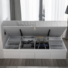 现代简约榻榻米1.5m省空间楼阁床1.2m气动高箱储物衣柜床一体床