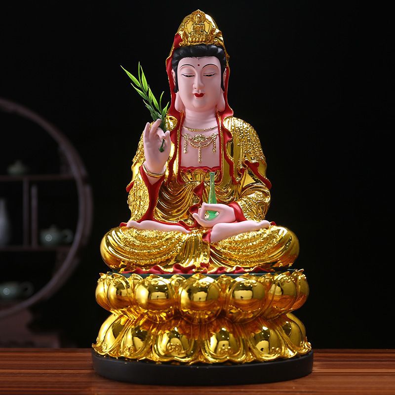 观音佛像居家客厅12寸26寸南海观世音滴水观音娘娘摆件工艺品装饰