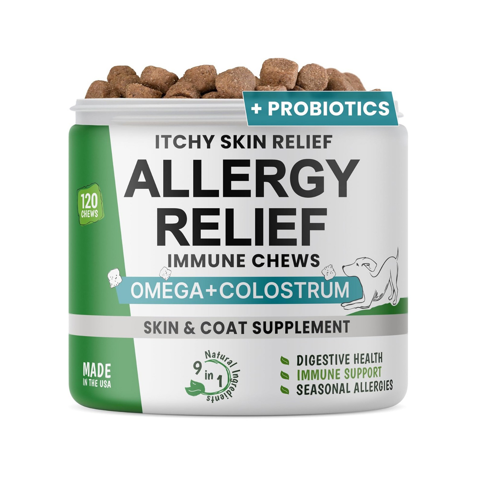 跨境专供宠物过敏缓解咀嚼片狗狗皮肤瘙痒缓解支持皮肤和外套健康