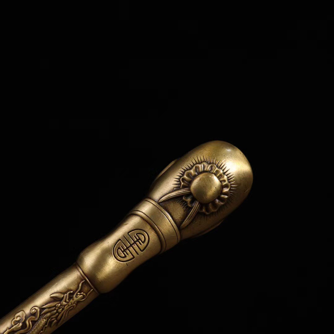 古董古玩仿古加厚纯铜 黄铜鞋拔子黄铜器怀旧 家用乡下收老物件