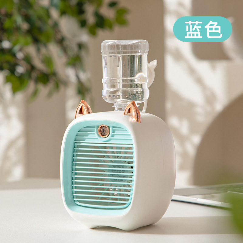 New Cross-Border Water-Cooled Fan Mini Fan Usb Fan Desktop Turbine Led Spray Humidification Air Cooler