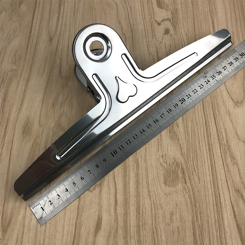 300mm 不锈钢票夹超大号蝴蝶夹金属财务票据夹办公用品文具夹子