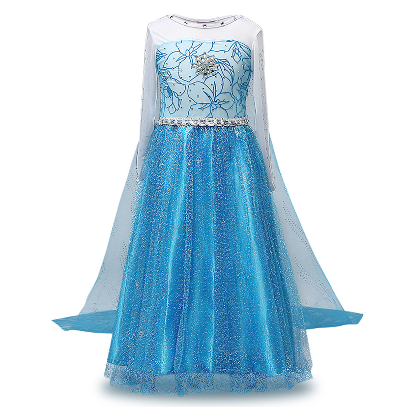 2021 Summer New Frozen Princess Dress Girls Birthday Dress Foreign Trade Performance Skirt