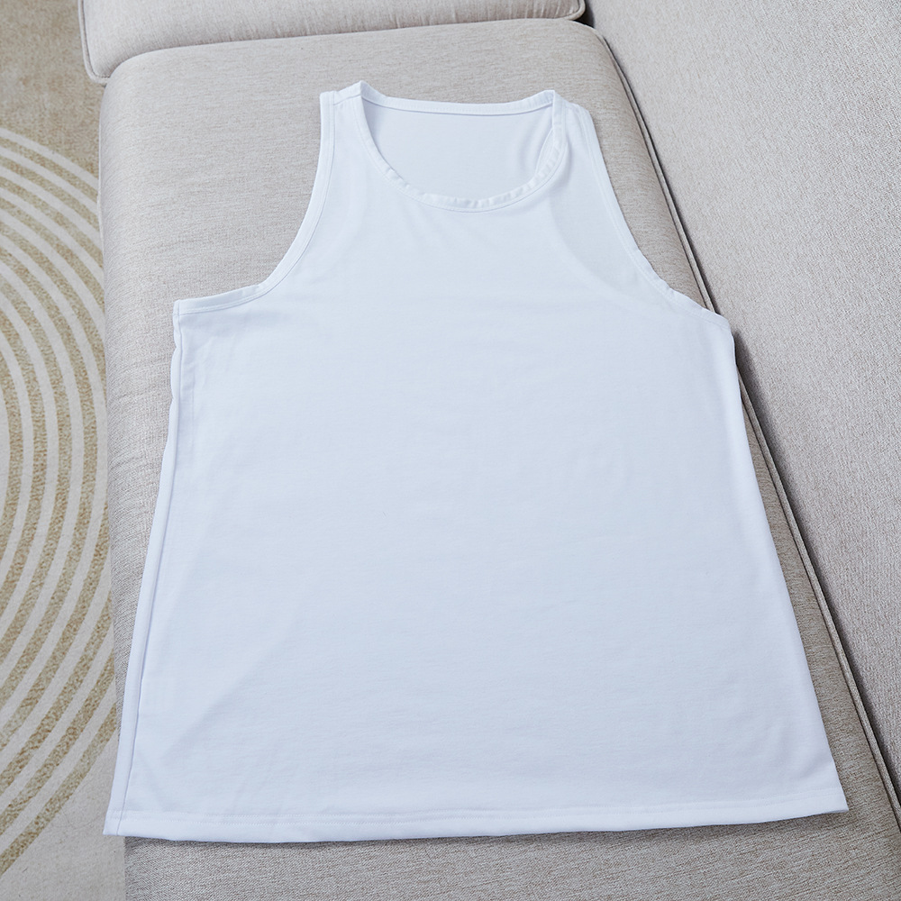 Sublimation Vest 190G Imitation Cotton Pull Frame T-shirt Men's Sleeveless Vest 2022 Trendy Tops Loose