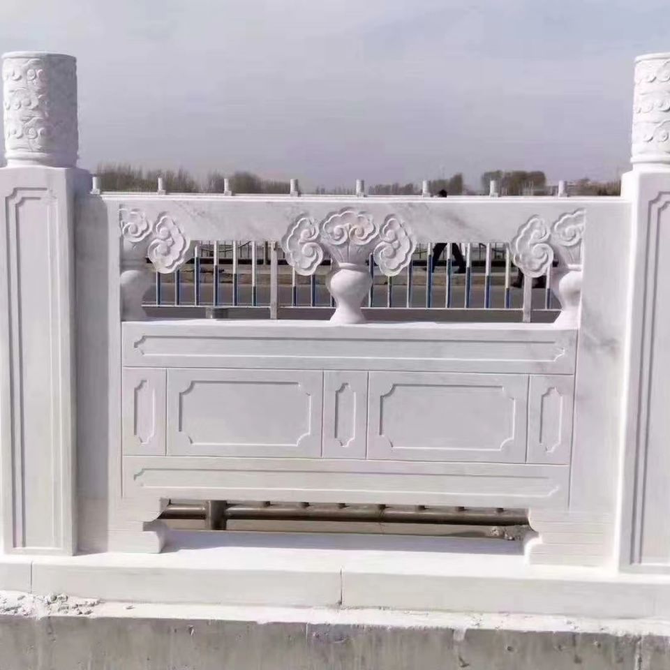 栏板石栏杆拱桥河道中式别墅大理石阳台护栏石雕升旗台汉白玉栏杆
