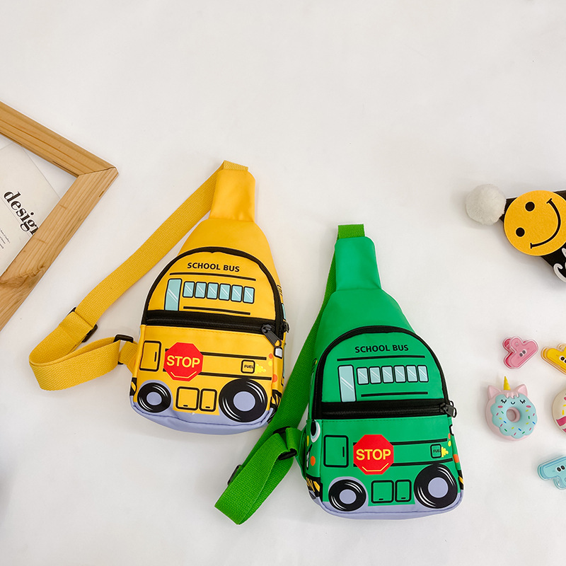 Children's Bag Summer New Korean Style Cute Car Printed Girls' Chest Bag Fashion and Trendy Boy Coin Purse Wholesale