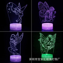 跨境专供天使系列3D台灯 LED触摸遥控七彩小夜灯 USB创意礼品台灯