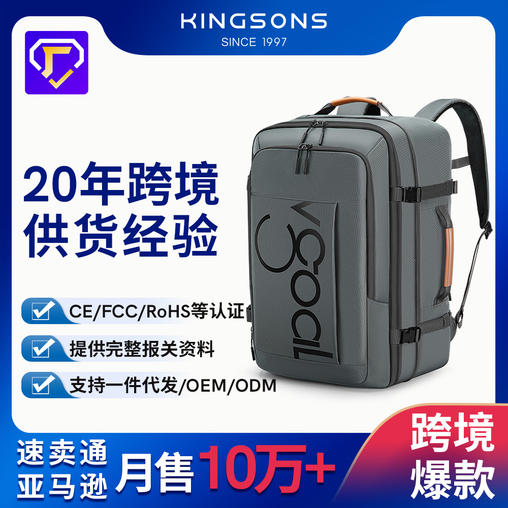 斐高17寸旅行包大容量扩容登山徒步背包男士出差双肩包休闲电脑包