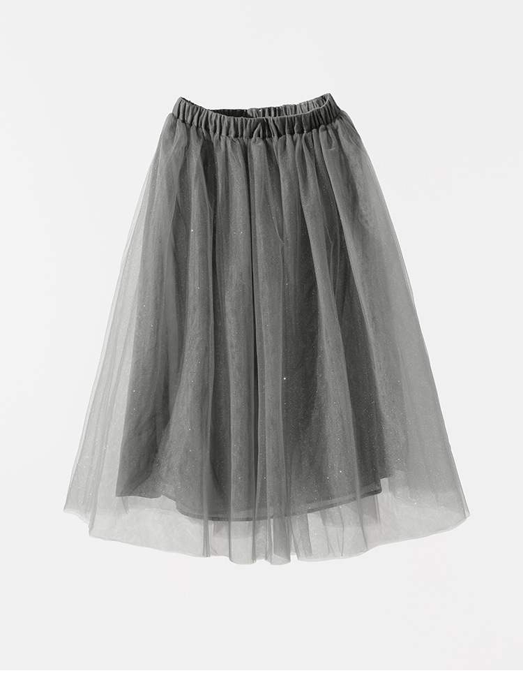 夏季新款网纱少女公主风满天星半身裙松紧腰蓬蓬裙a字裙80744