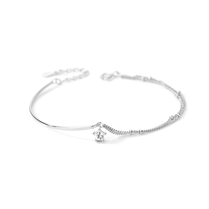 999 Sterling Silver XINGX Bracelet Women's Double-Layer Light Luxury All-Match Niche High Sense Ins Style Silver Bracelet Valentine's Day Gift