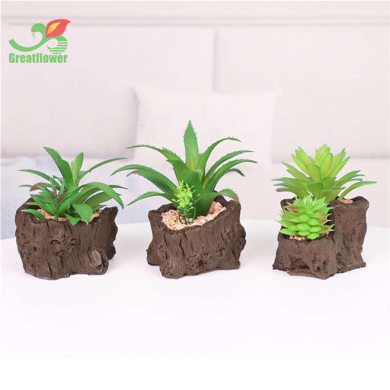 New Creative Artificial Succulent Tree Root Plant Pot Artificial Flower Succulent Bonsai Set Living Room Decoration Micro Landscape