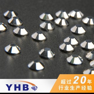 Factory Wholesale Textile Accessories Hot Drilling with Rubber Bottom Sparkle Silver Not Burr Nail Ornament Decorative round Flat Bottom Rhinestone