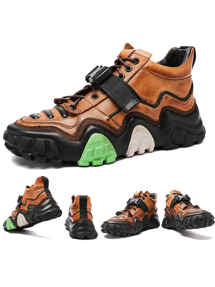 真皮机车鞋哈雷摩托车骑行短靴机车另类休闲鞋户外越野赛车运动鞋