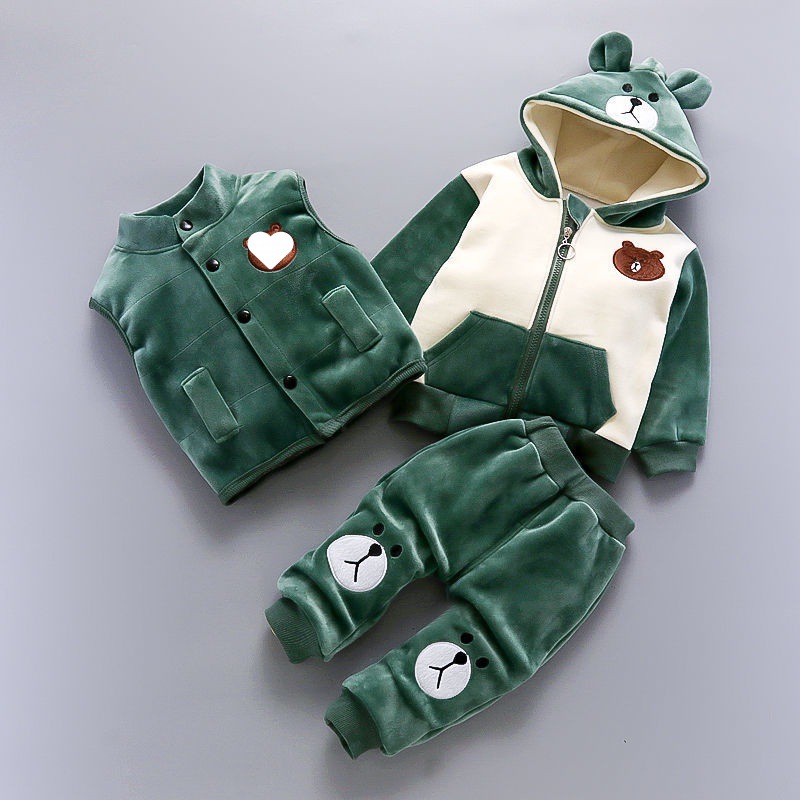 男童1-2-3-4岁三件套女童装春秋款三件套装婴儿小孩衣服宝宝秋装