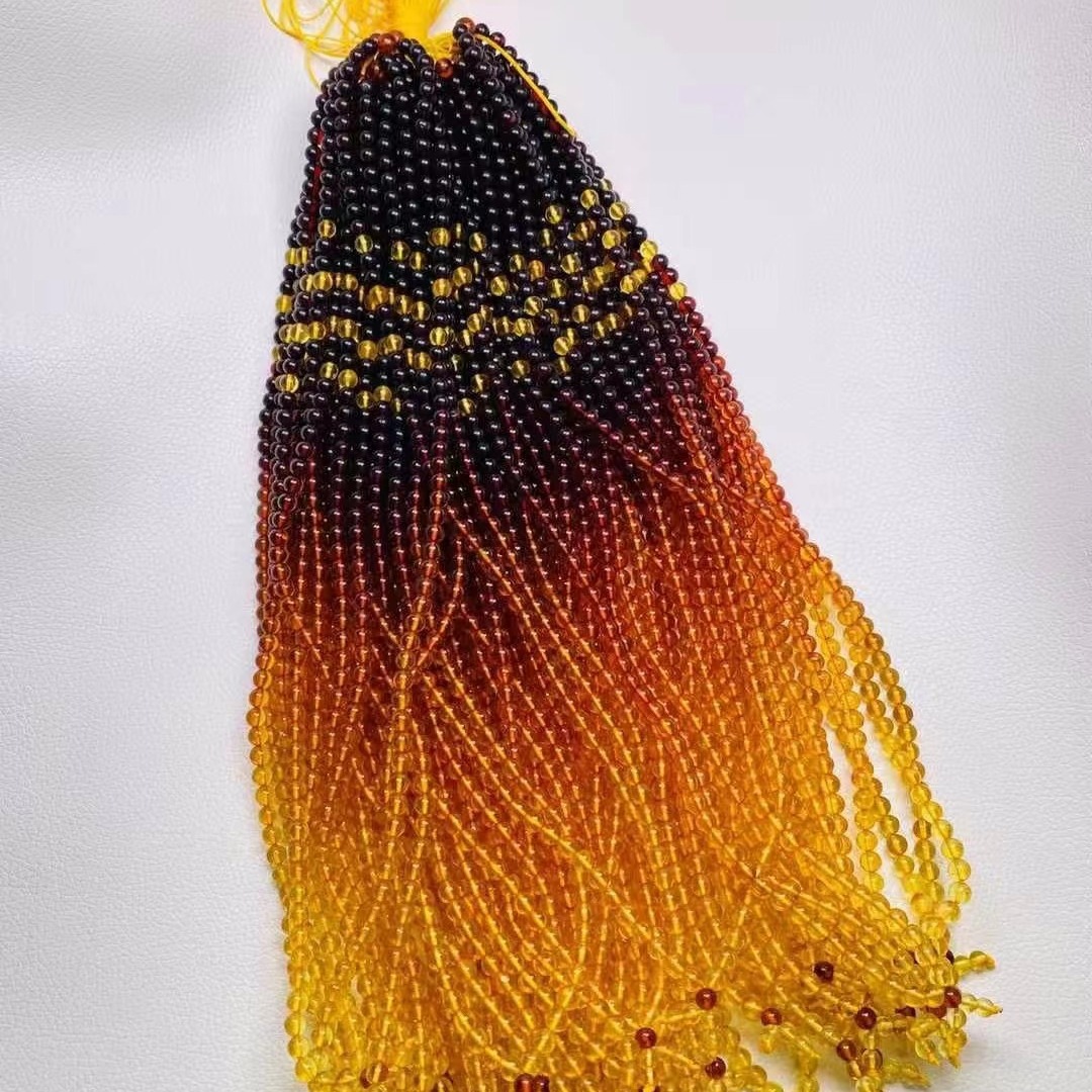 厂家批发天然原矿俄料蜜蜡琥珀精美净水彩虹链毛衣链diy配饰项链