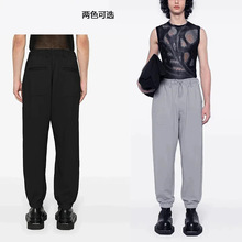 歪三家官网同款男士纯棉束脚毛圈卫裤子  休闲牛肚运动裤 舒适百