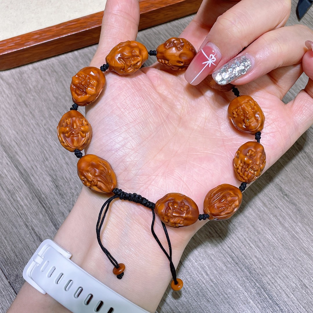 新品 橄榄核红皮 十八罗汉手链 diy手工编织手绳项链文玩佛珠手串