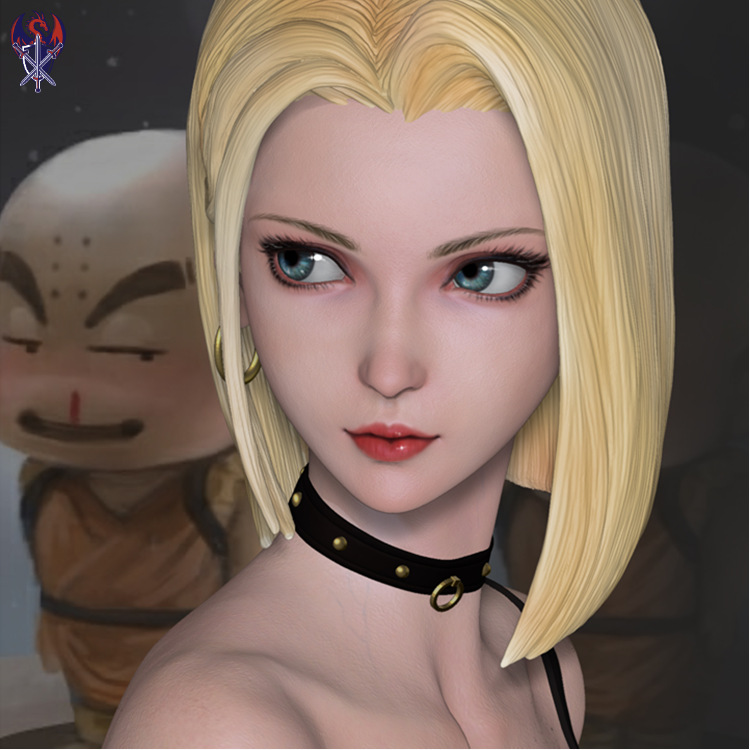 七龙珠手办 棱石纹身18号人造人 克林gk树脂雕像 动漫模型摆件