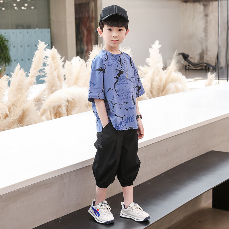 儿童装男童夏装套装2022新款男孩大童运动7帅气9夏季10两件套12岁
