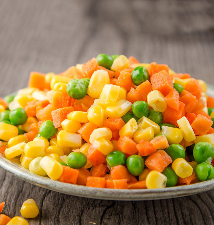 速冻混合蔬菜粒杂菜粒美式什锦菜玉米红萝卜青豆混合三色菜1000g