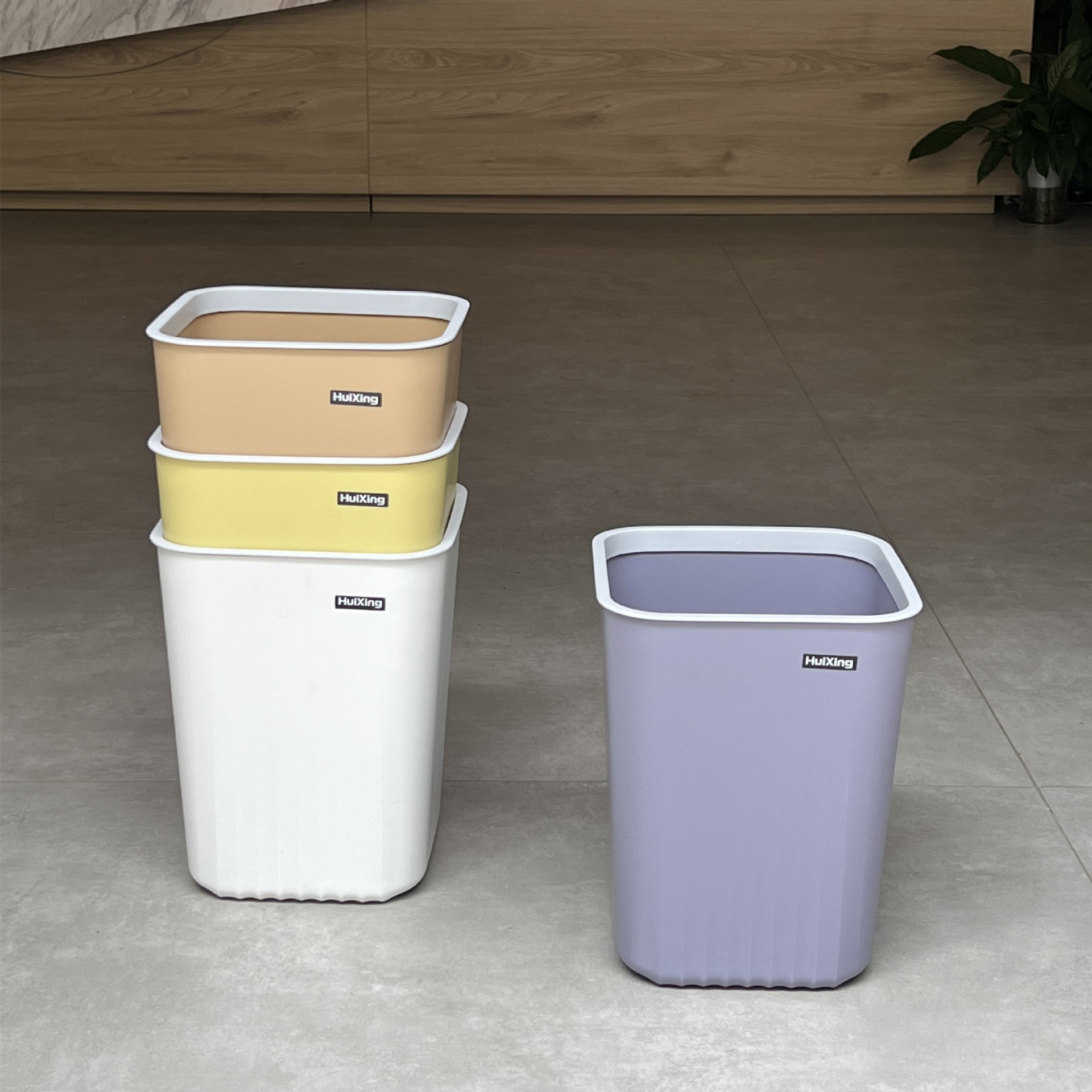 垃圾桶大号家用客厅卧室厨房卫生间轻奢带压圈无盖方形垃圾纸篓筒