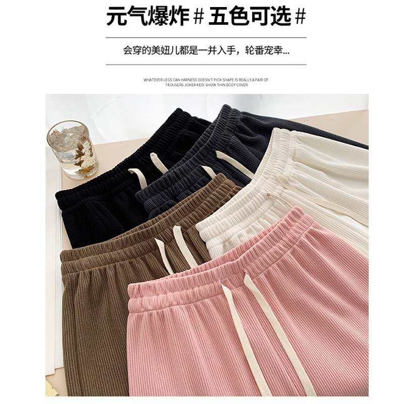 Heating Pad Wide-Leg Pants for Women Draping Effect Pants Spring and Autumn New Slimming and Straight Mop Pants Knitted Break