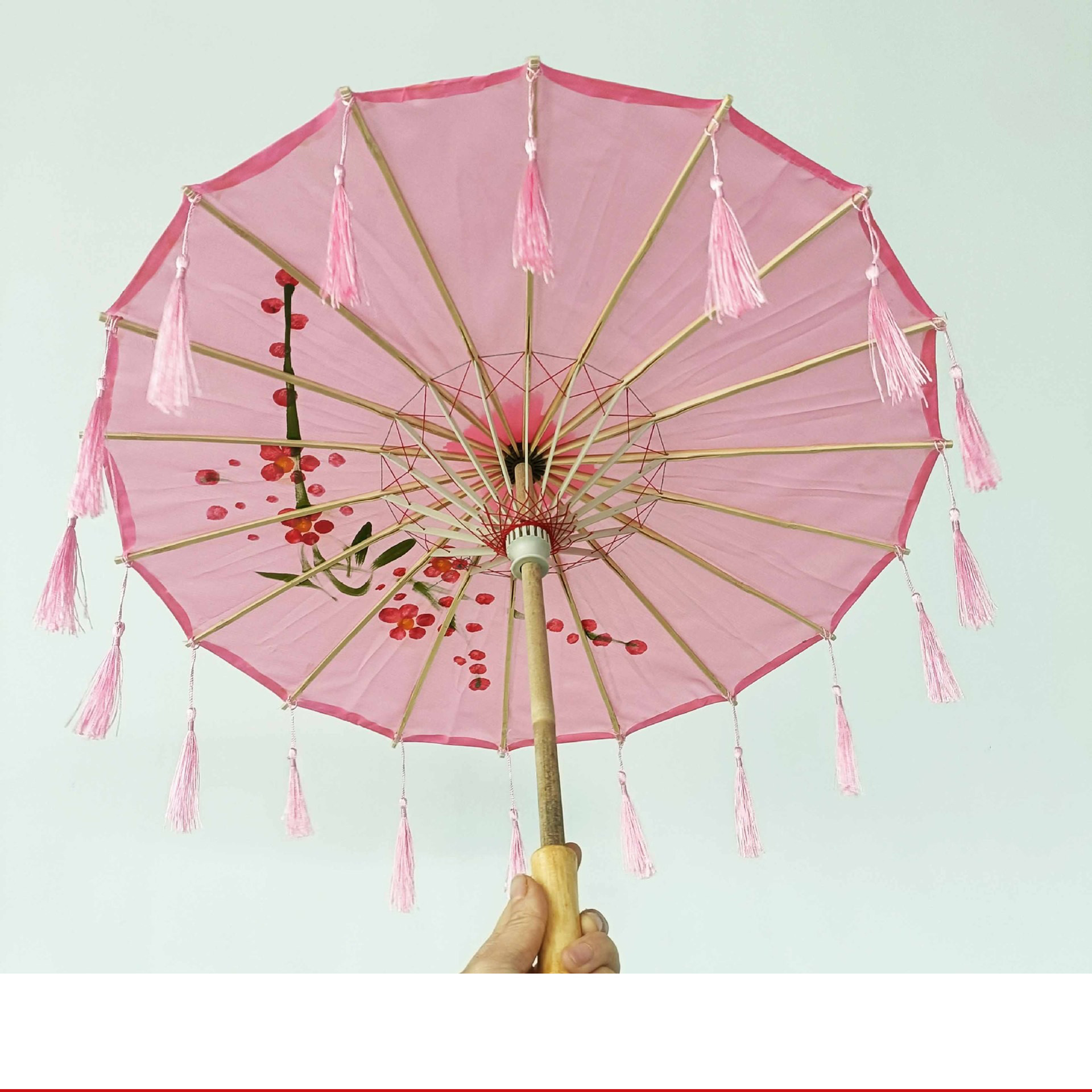 流苏绸布伞舞蹈拍照道具防雨防晒景区同款批发古风伞