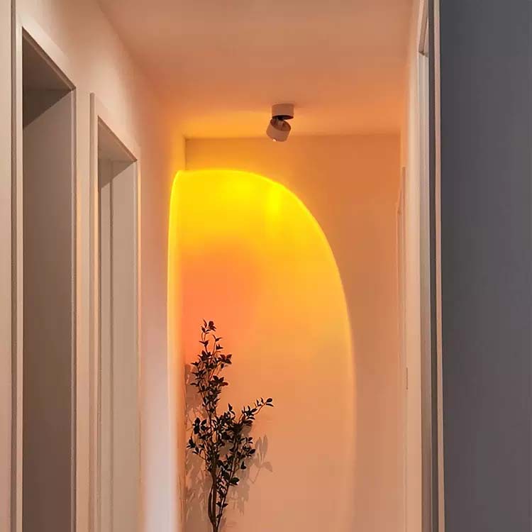 Sun Non-Falling Spotlight Internet Celebrity Sunset Red Wall Washer Hallway Background Wall Clothing Shop Rotatable Open-Mounted Sunset Light