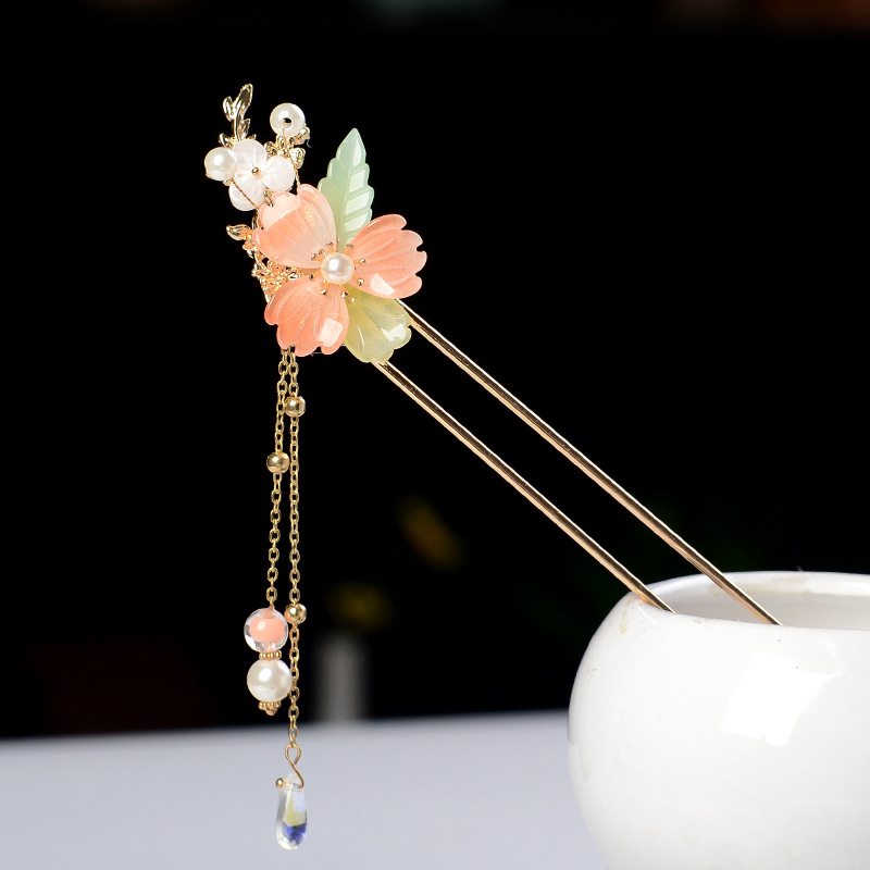 发簪合集玉兰花发簪超仙古风汉服气质高级感发钗花朵流苏旗袍配饰